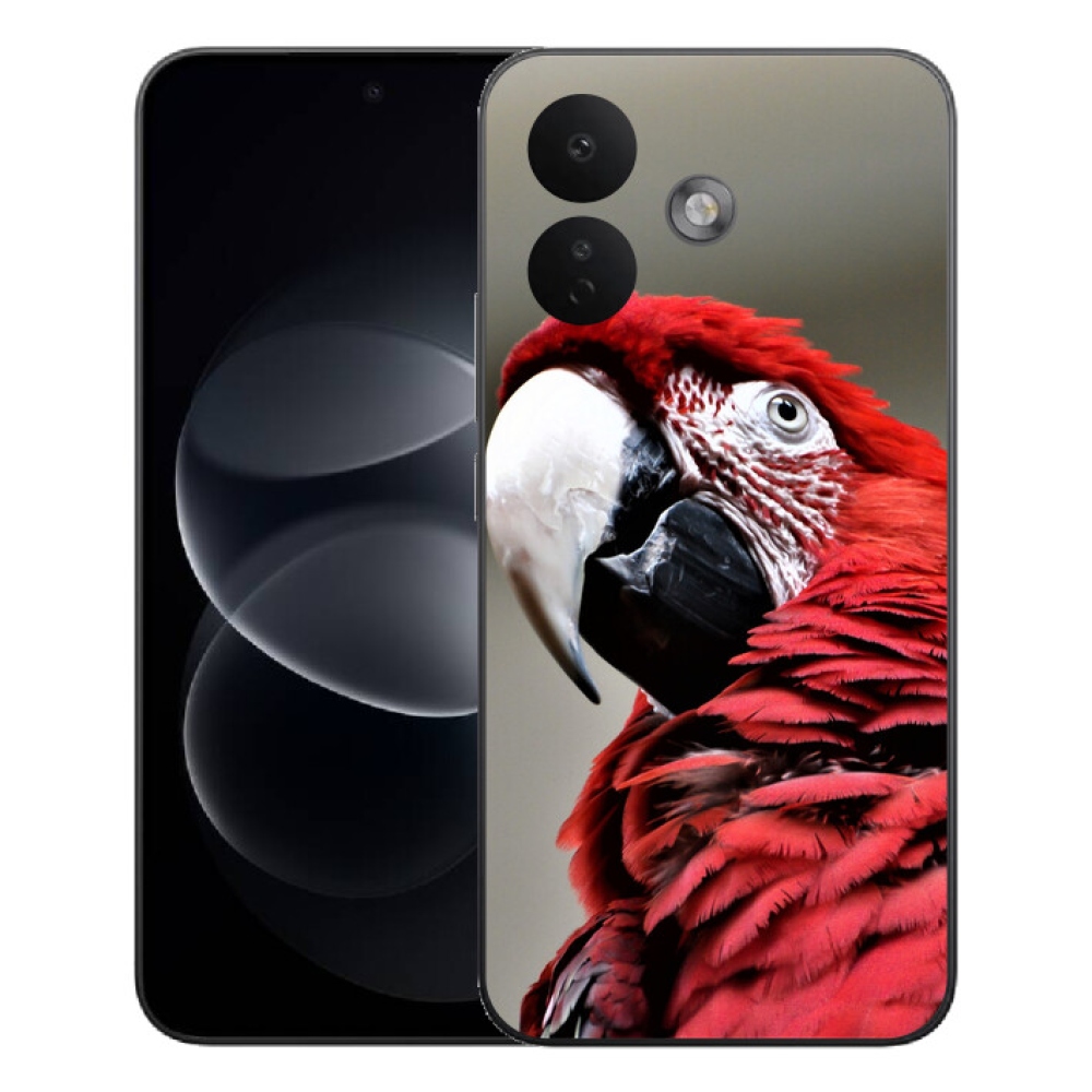 Gelový kryt mmCase na Xiaomi Redmi Note 17 Pro 5G - papoušek ara červený