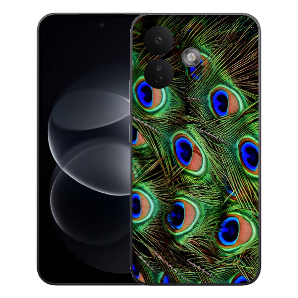 Gelový kryt mmCase na Xiaomi Redmi Note 17 Pro 5G - paví peří