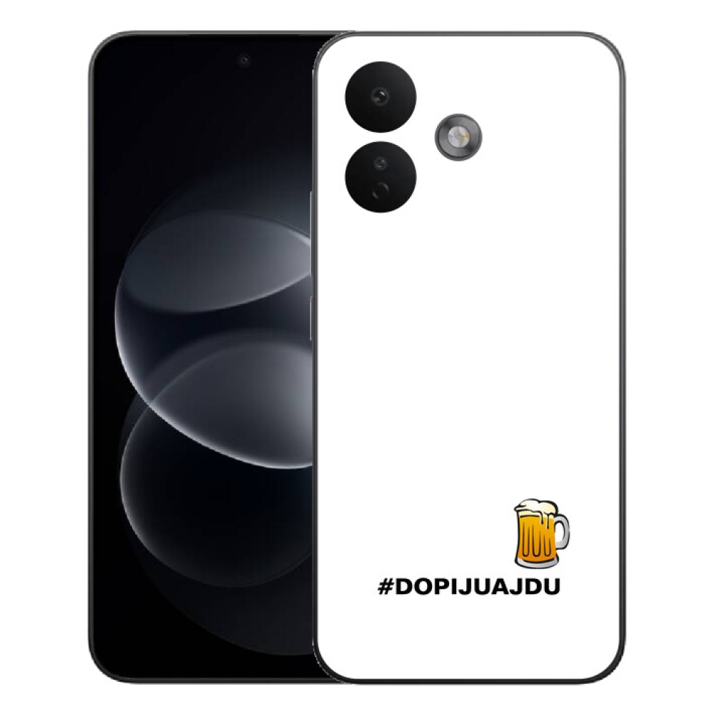 Gelový kryt mmCase na Xiaomi Redmi Note 17 Pro 5G - pivní motiv 1 bílé pozadí