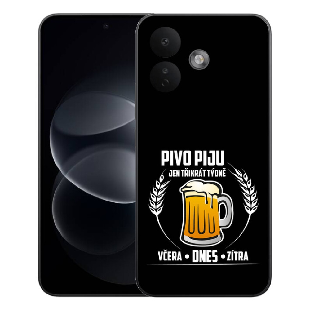 Gelový kryt mmCase na Xiaomi Redmi Note 17 Pro 5G - pivní motiv černé pozadí