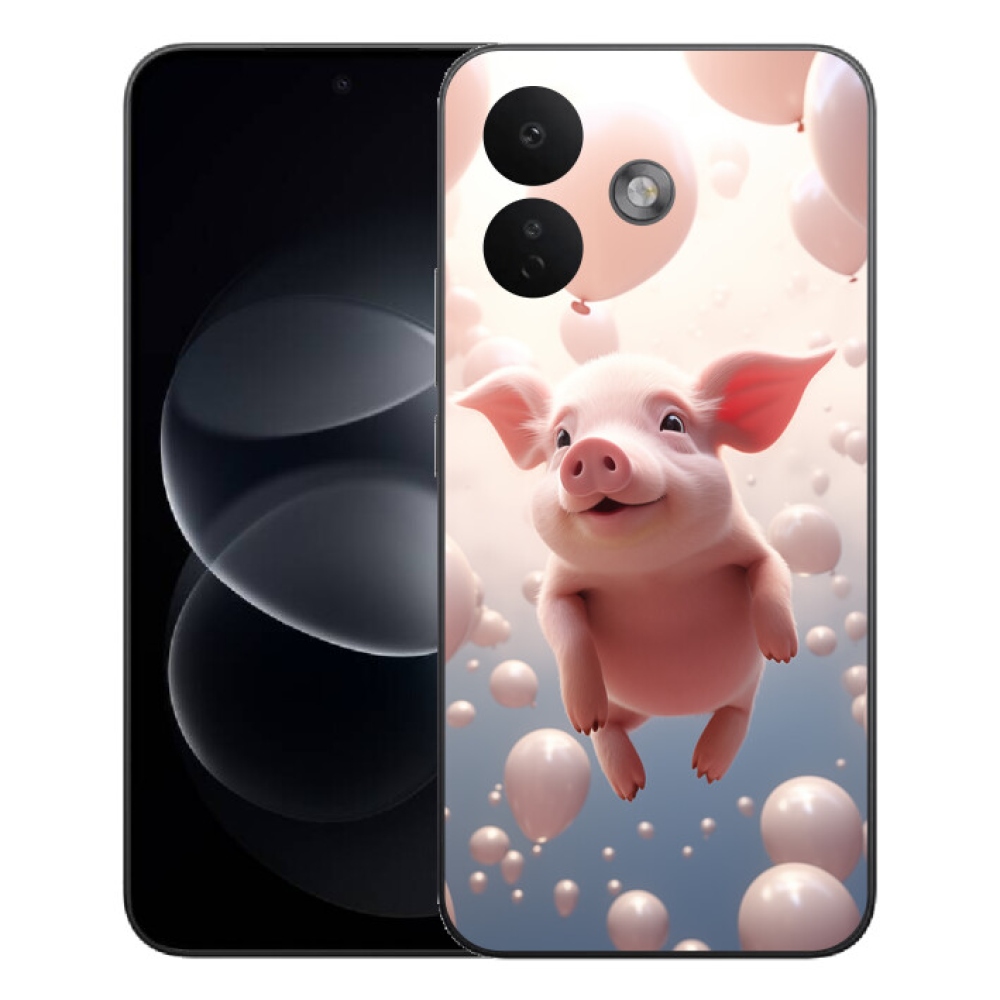 Gelový kryt mmCase na Xiaomi Redmi Note 17 Pro 5G - prasátko s balónky