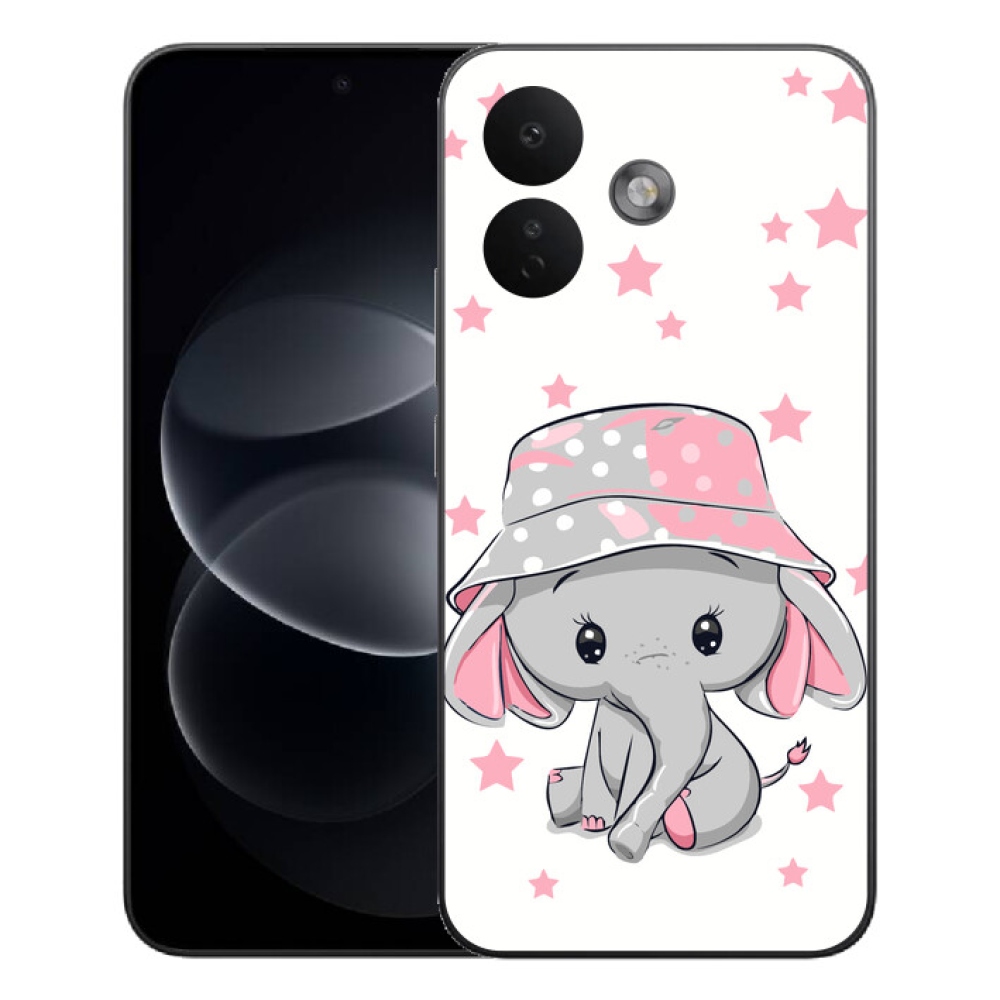 Gelový kryt mmCase na Xiaomi Redmi Note 17 Pro 5G - růžový slon