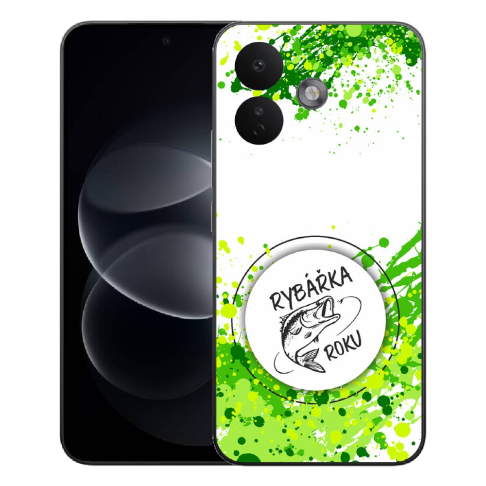 Gelový kryt mmCase na Xiaomi Redmi Note 17 Pro 5G - rybářka roku bílé pozadí