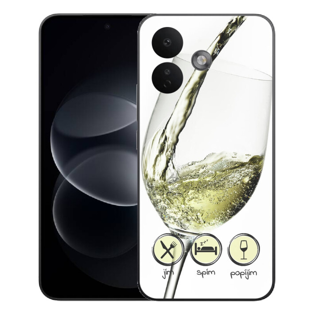 Gelový kryt mmCase na Xiaomi Redmi Note 17 Pro 5G - sklenička vína bílé