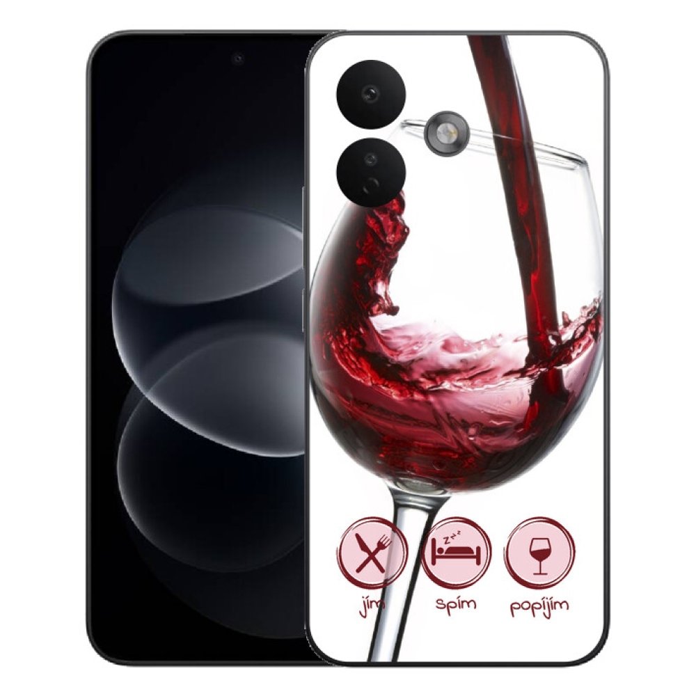 Gelový kryt mmCase na Xiaomi Redmi Note 17 Pro 5G - sklenička vína červené