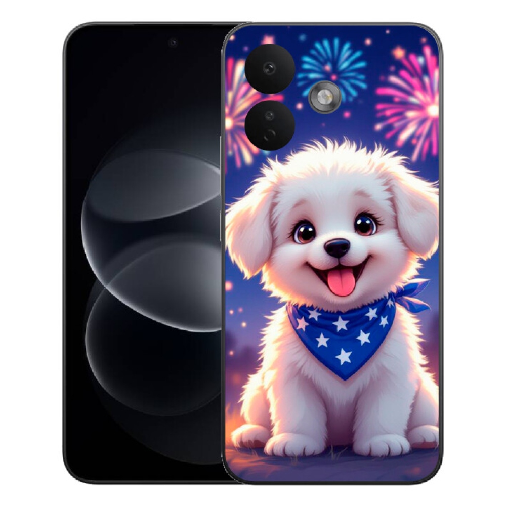 Gelový kryt mmCase na Xiaomi Redmi Note 17 Pro 5G - slavnostní štěně