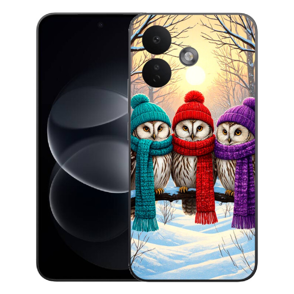 Gelový kryt mmCase na Xiaomi Redmi Note 17 Pro 5G - soví přátelé