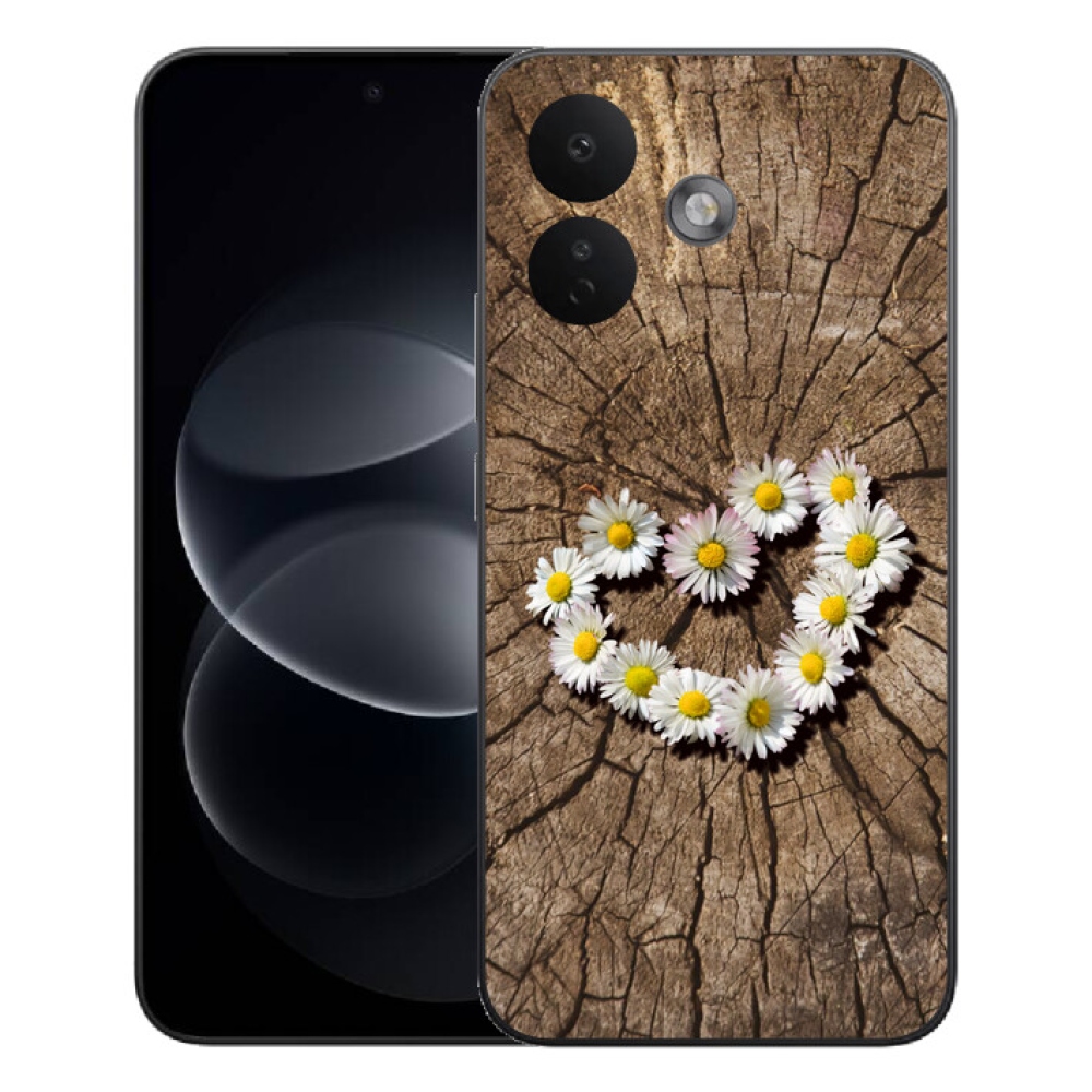 Gelový kryt mmCase na Xiaomi Redmi Note 17 Pro 5G - srdce z kopretin