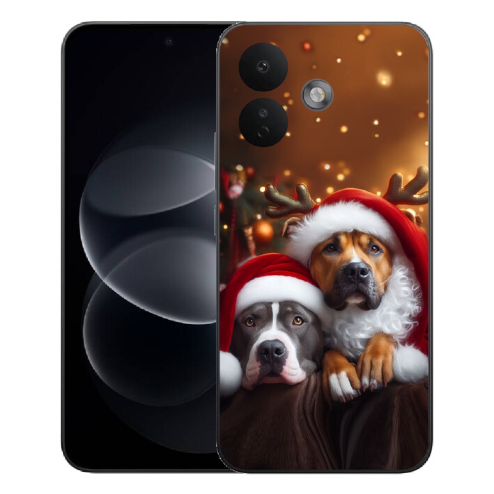 Gelový kryt mmCase na Xiaomi Redmi Note 17 Pro 5G - vánoční psi