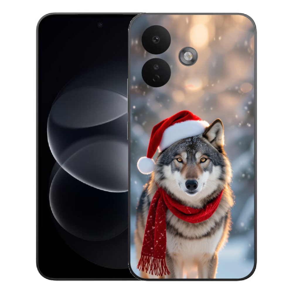 Gelový kryt mmCase na Xiaomi Redmi Note 17 Pro 5G - vánoční vlk