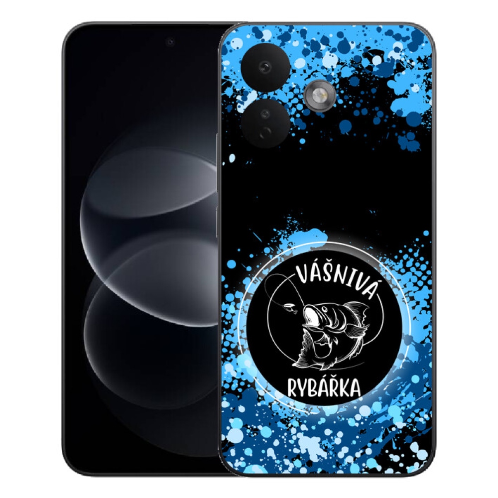 Gelový kryt mmCase na Xiaomi Redmi Note 17 Pro 5G - vášnivá rybářka černé pozadí