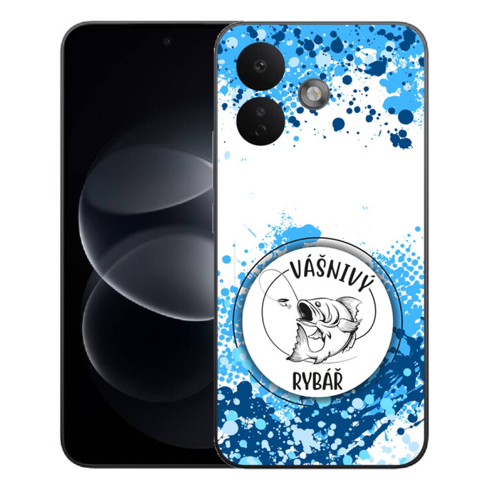 Gelový kryt mmCase na Xiaomi Redmi Note 17 Pro 5G - vášnivý rybář bílé pozadí