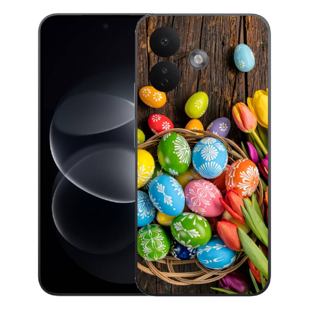 Gelový kryt mmCase na Xiaomi Redmi Note 17 Pro 5G - velikonoční vajíčka