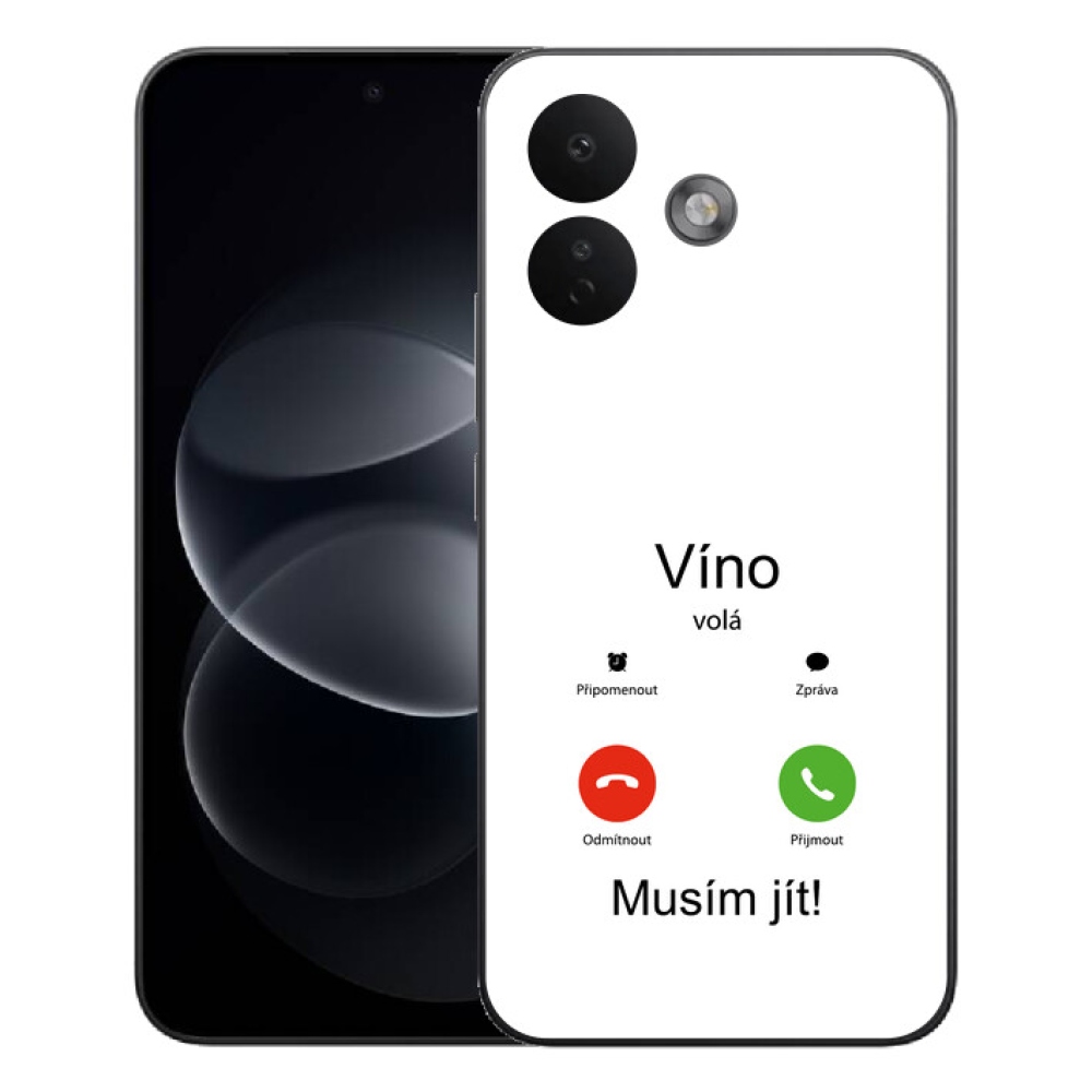 Gelový kryt mmCase na Xiaomi Redmi Note 17 Pro 5G - víno volá bílé pozadí