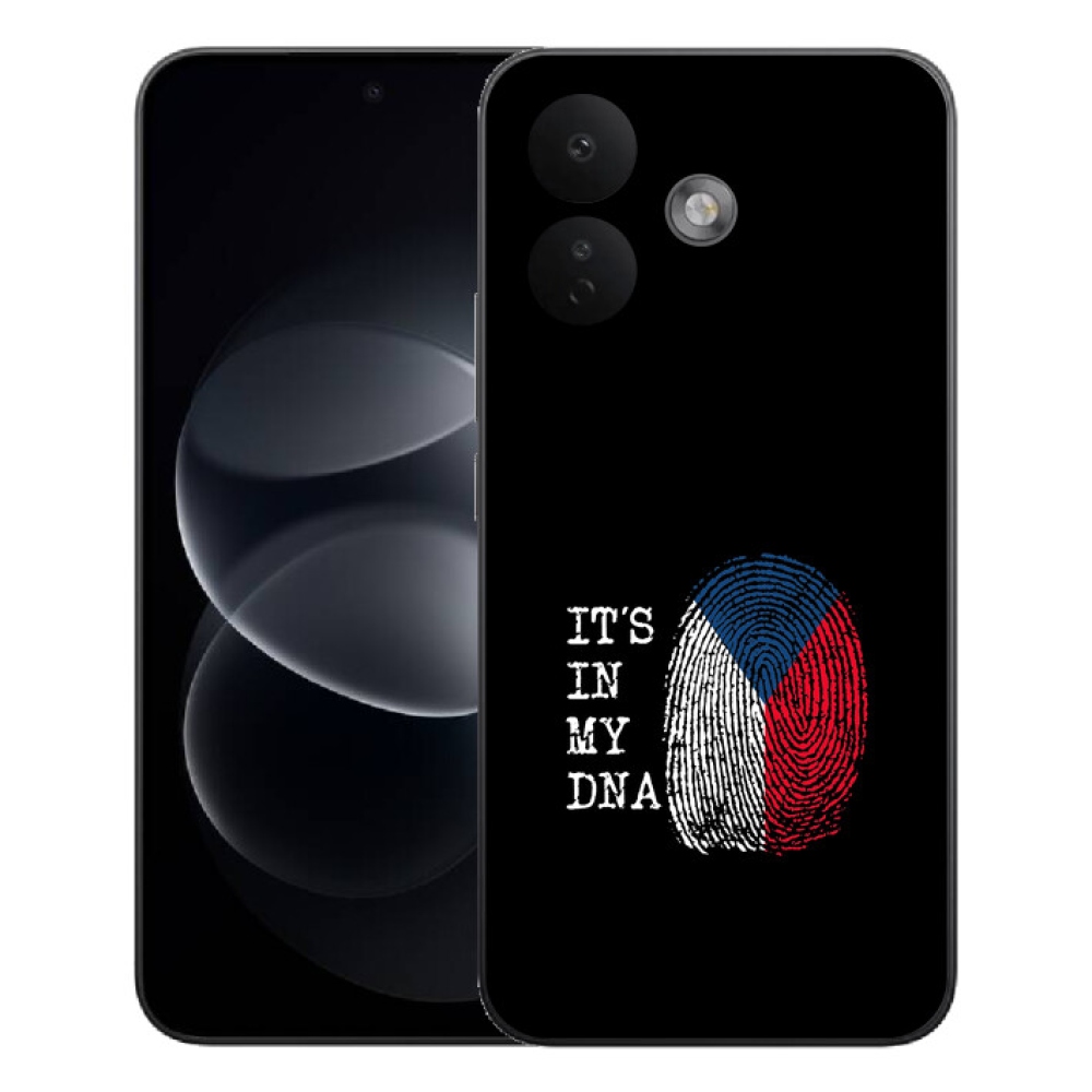 Gelový kryt mmCase na Xiaomi Redmi Note 17 Pro 5G - vlajka otisk prstu černé pozadí