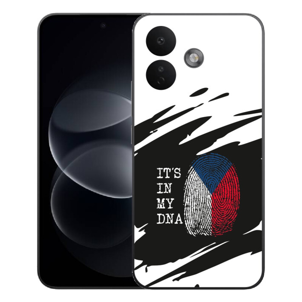 Gelový kryt mmCase na Xiaomi Redmi Note 17 Pro 5G - vlajka otisk prstu černobílé pozadí