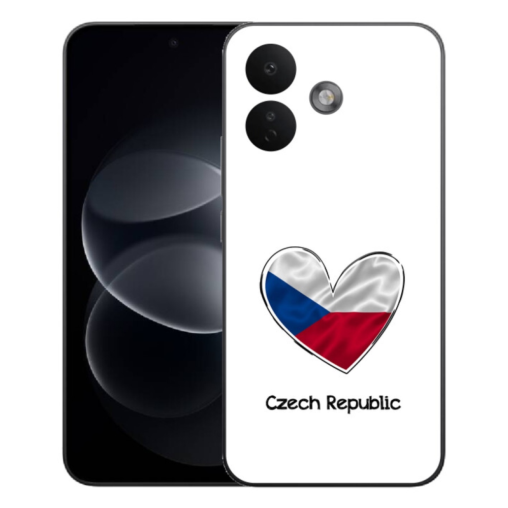 Gelový kryt mmCase na Xiaomi Redmi Note 17 Pro 5G - vlajka srdce bílé pozadí