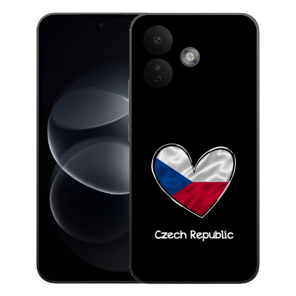 Gelový kryt mmCase na Xiaomi Redmi Note 17 Pro 5G - vlajka srdce černé pozadí