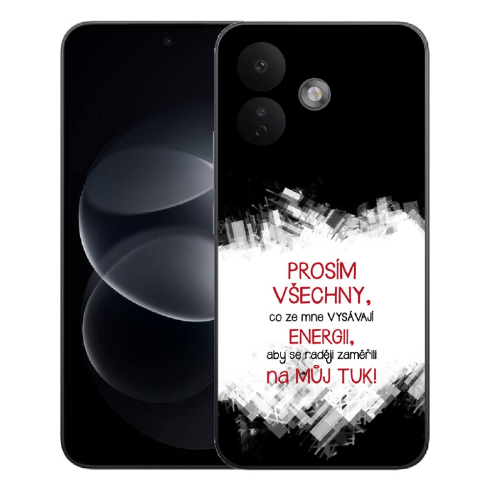 Gelový kryt mmCase na Xiaomi Redmi Note 17 Pro 5G - vtipný text 1 červený