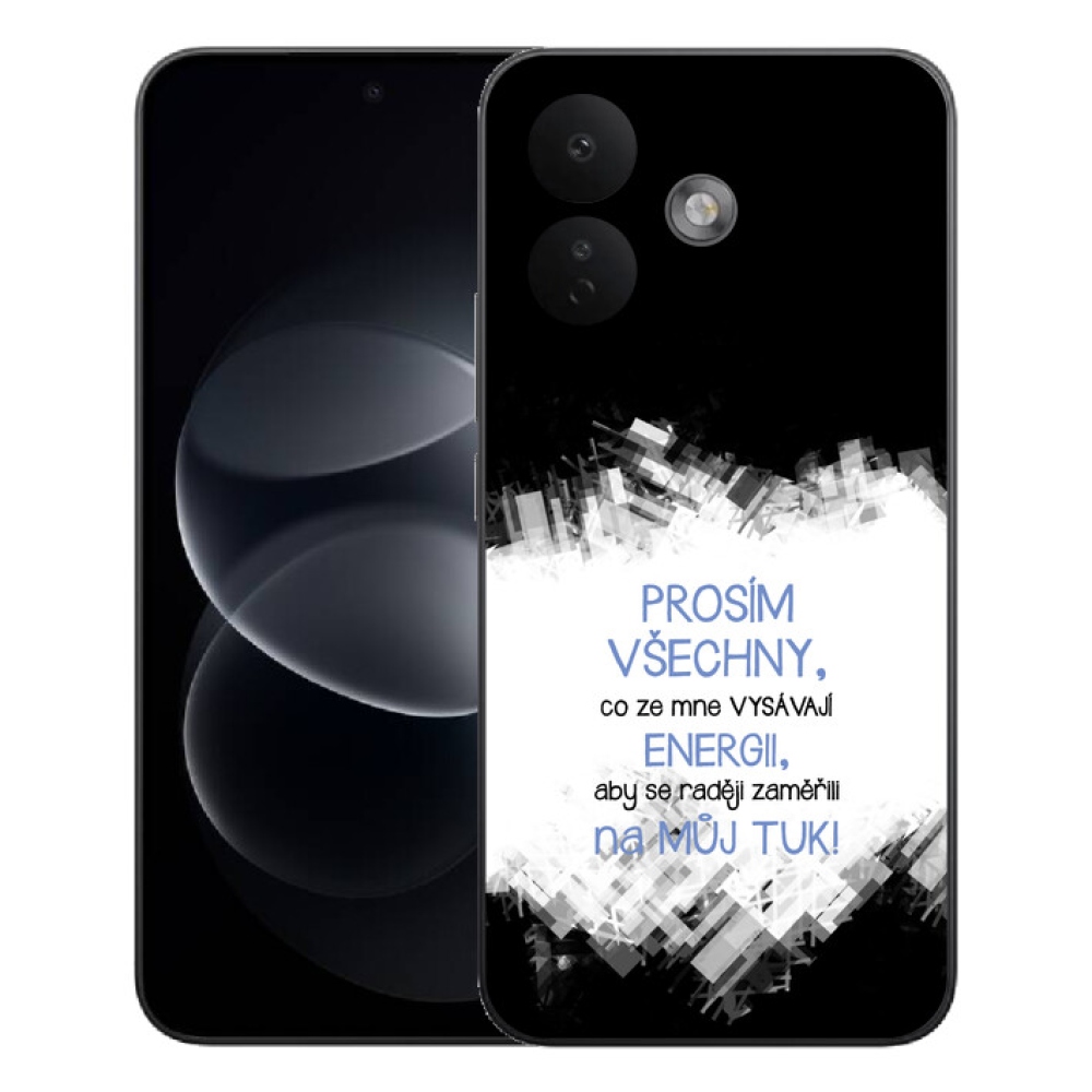 Gelový kryt mmCase na Xiaomi Redmi Note 17 Pro 5G - vtipný text 1 modrý