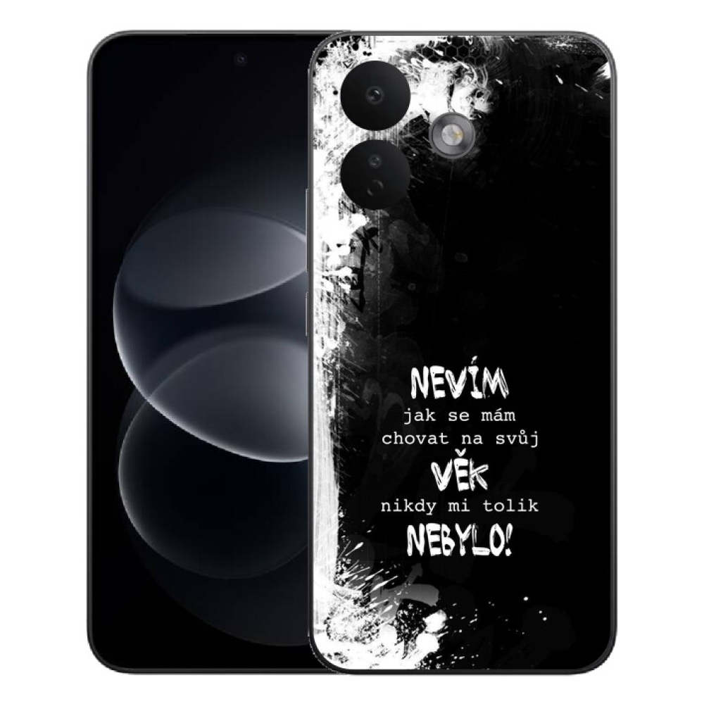 Gelový kryt mmCase na Xiaomi Redmi Note 17 Pro 5G - vtipný text 14 černé pozadí