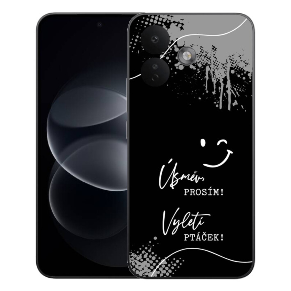Gelový kryt mmCase na Xiaomi Redmi Note 17 Pro 5G - vtipný text 4 černé pozadí