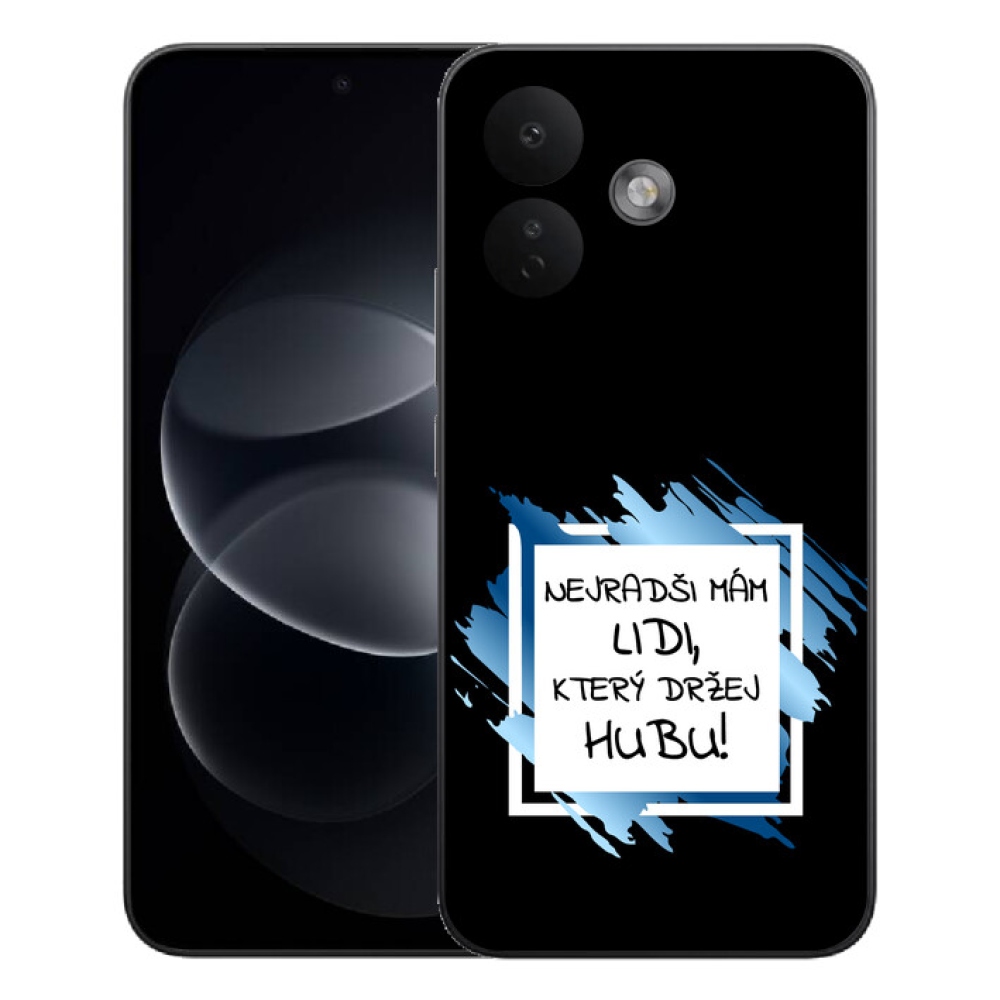 Gelový kryt mmCase na Xiaomi Redmi Note 17 Pro 5G - vtipný text 7 bíločerné pozadí