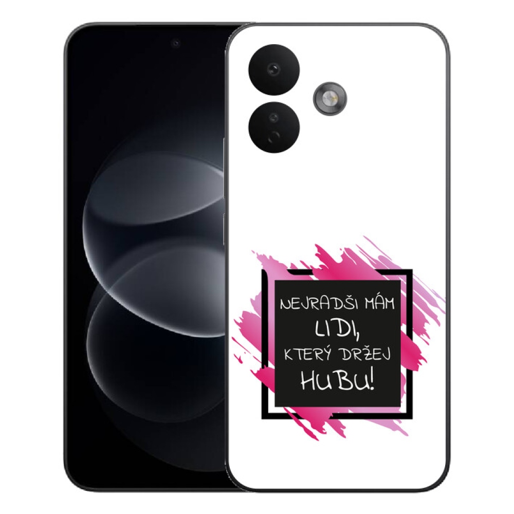 Gelový kryt mmCase na Xiaomi Redmi Note 17 Pro 5G - vtipný text 7 černobílé pozadí