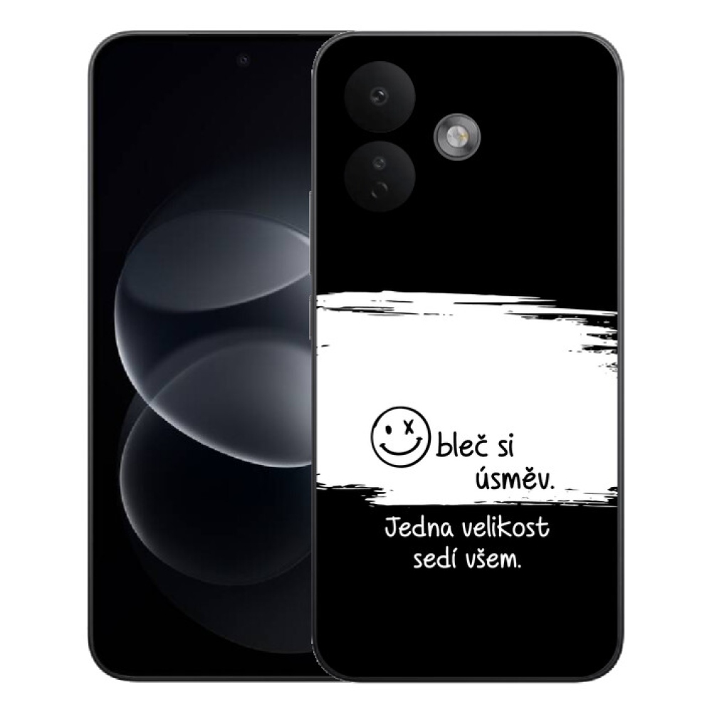 Gelový kryt mmCase na Xiaomi Redmi Note 17 Pro 5G - vtipný text 8 bíločerné pozadí