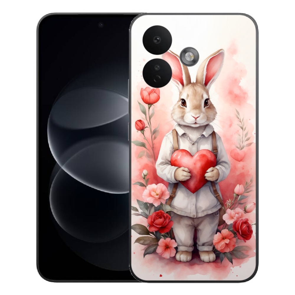 Gelový kryt mmCase na Xiaomi Redmi Note 17 Pro 5G - zajíc se srdíčkem