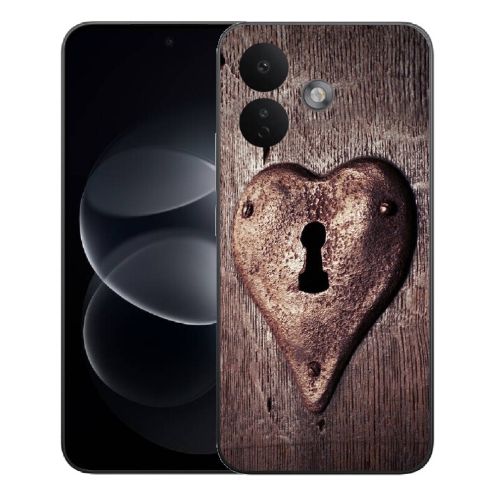 Gelový kryt mmCase na Xiaomi Redmi Note 17 Pro 5G - zámek ve tvaru srdce