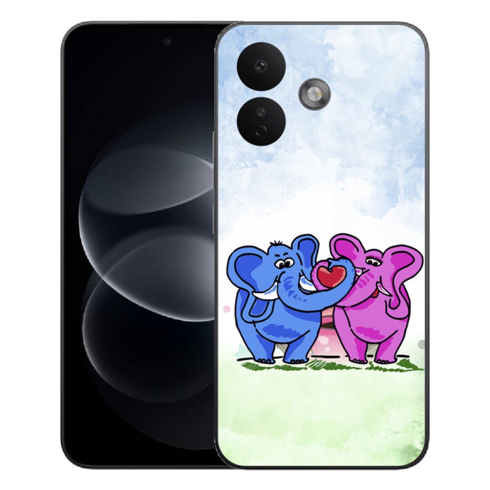 Gelový kryt mmCase na Xiaomi Redmi Note 17 Pro 5G - zamilovaní sloni