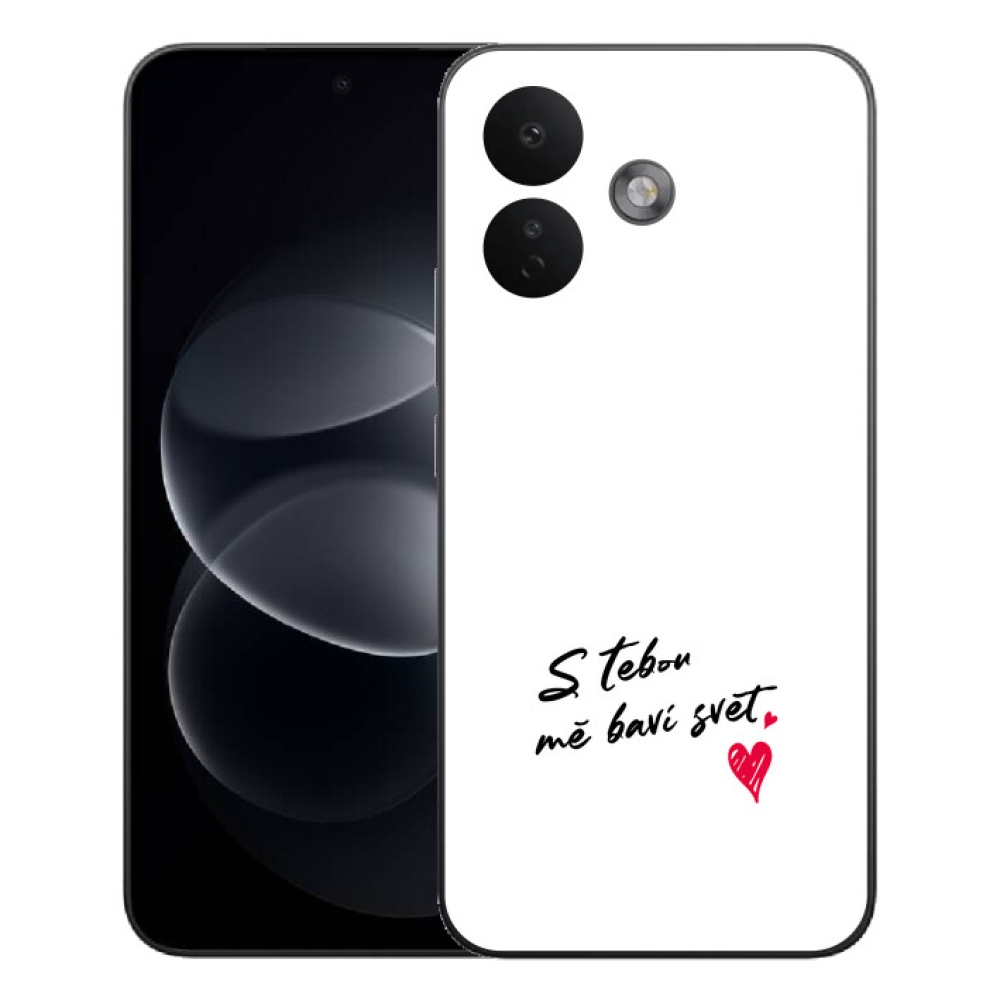 Gelový kryt mmCase na Xiaomi Redmi Note 17 Pro 5G - zamilovaný text 1 bílé pozadí
