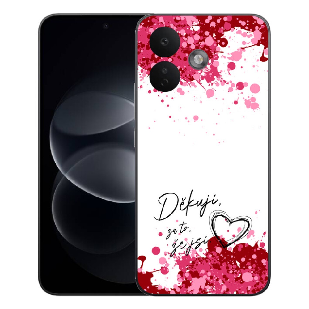 Gelový kryt mmCase na Xiaomi Redmi Note 17 Pro 5G - zamilovaný text 2 bílé pozadí
