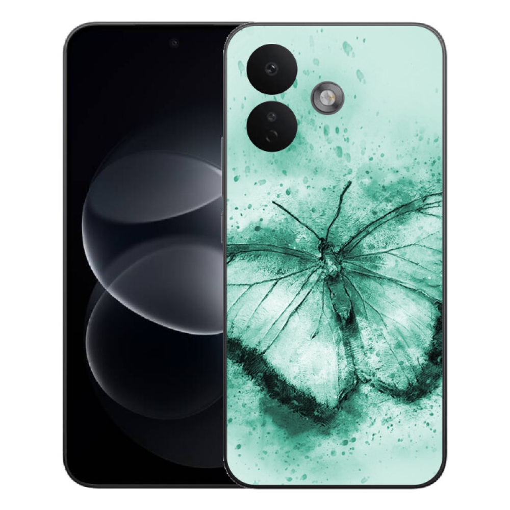 Gelový kryt mmCase na Xiaomi Redmi Note 17 Pro 5G - zelený motýl