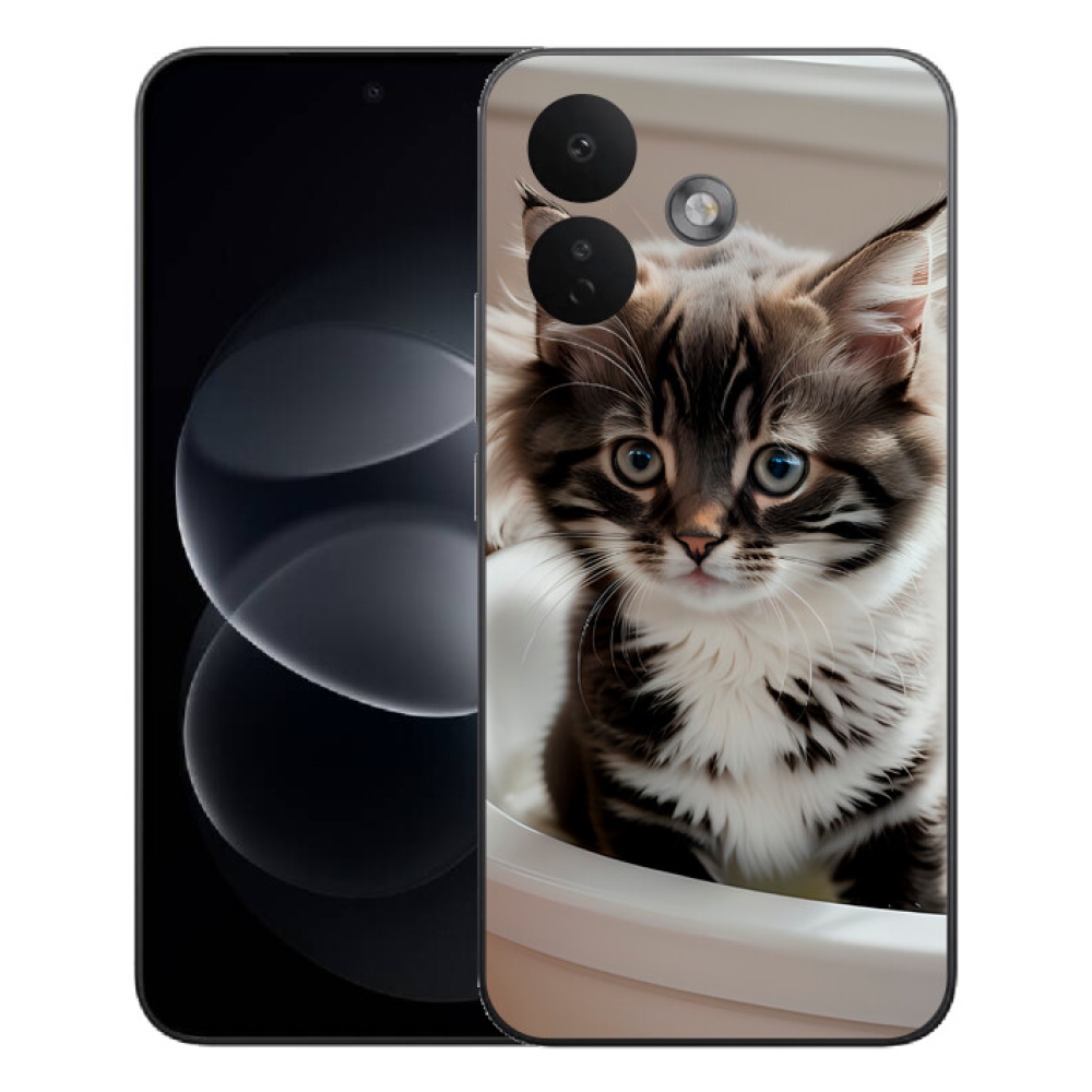 Gelový kryt mmCase na Xiaomi Redmi Note 17 Pro 5G - zvědavé kotě