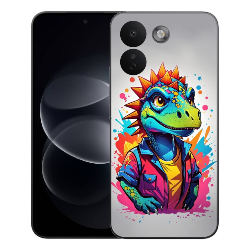 Gelový kryt mmCase na Xiaomi Redmi Note 17 Pro Max 5G - barevný dinosaurus