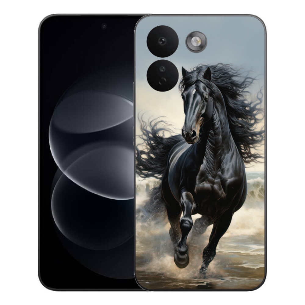 Gelový kryt mmCase na Xiaomi Redmi Note 17 Pro Max 5G - běžící černý kůň