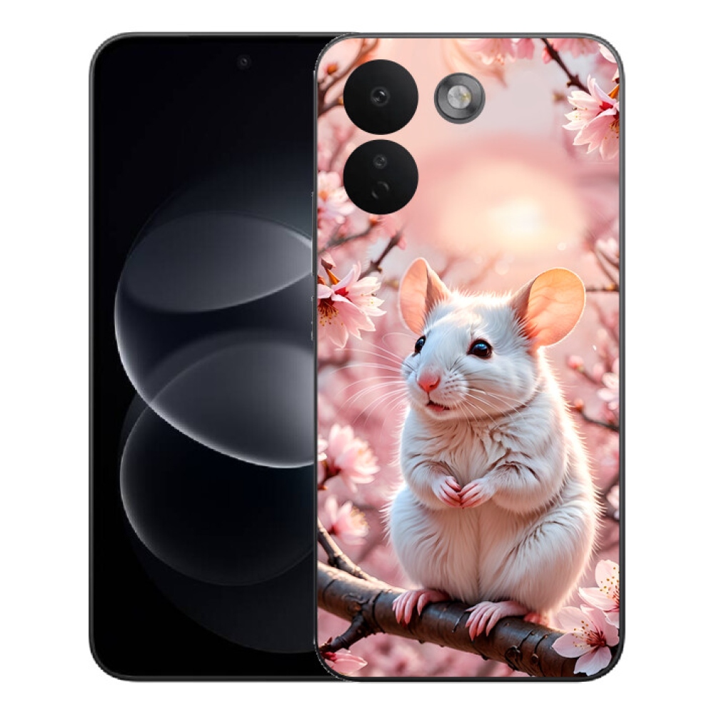 Gelový kryt mmCase na Xiaomi Redmi Note 17 Pro Max 5G - bílá myš na větvi