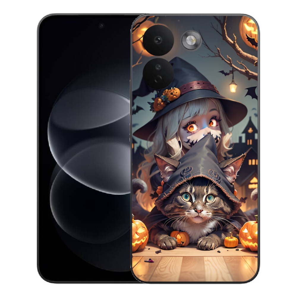 Gelový kryt mmCase na Xiaomi Redmi Note 17 Pro Max 5G - čarodějnice s kočkou