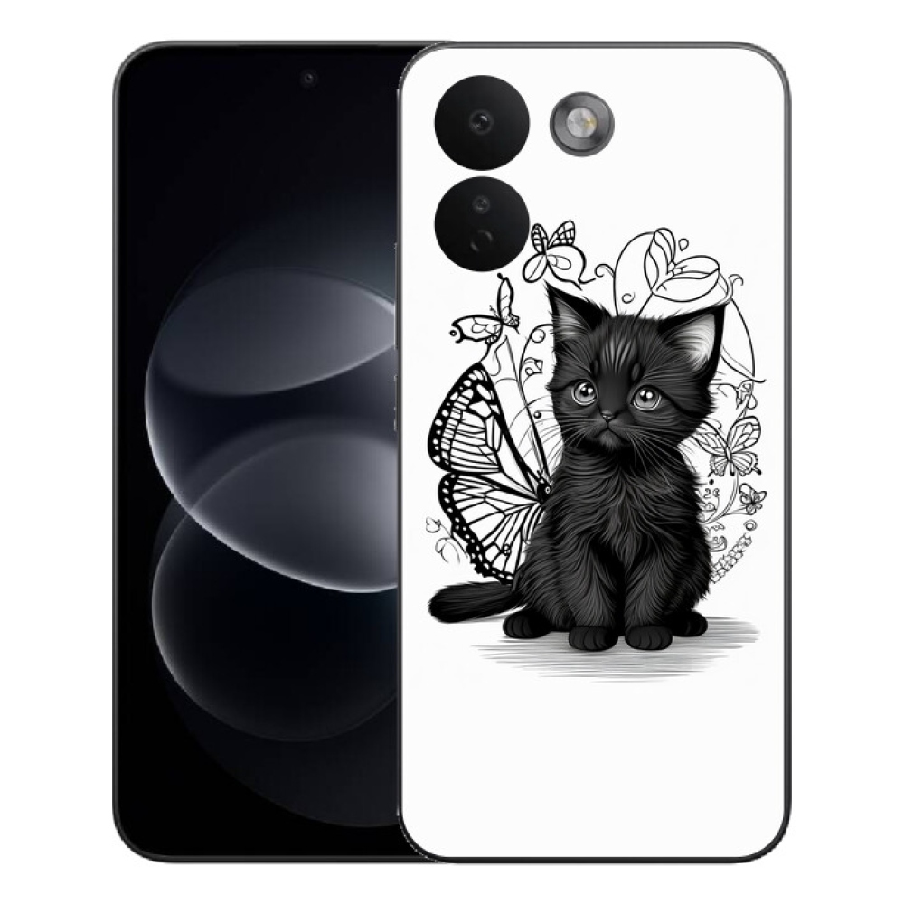 Gelový kryt mmCase na Xiaomi Redmi Note 17 Pro Max 5G - černé kotě