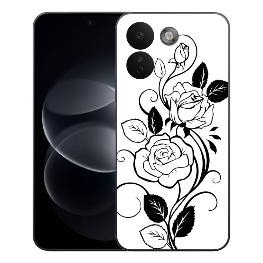 Gelový kryt mmCase na Xiaomi Redmi Note 17 Pro Max 5G - černobílá růže