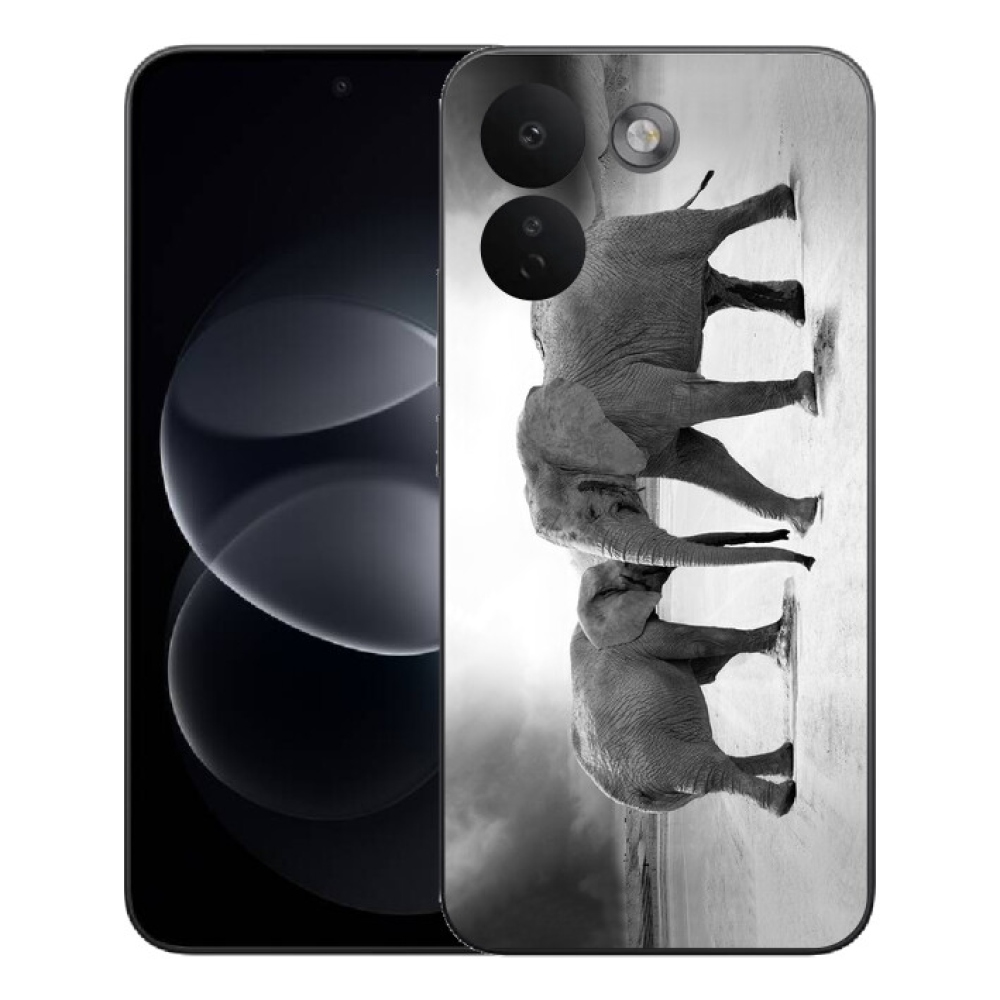 Gelový kryt mmCase na Xiaomi Redmi Note 17 Pro Max 5G - černobílí sloni