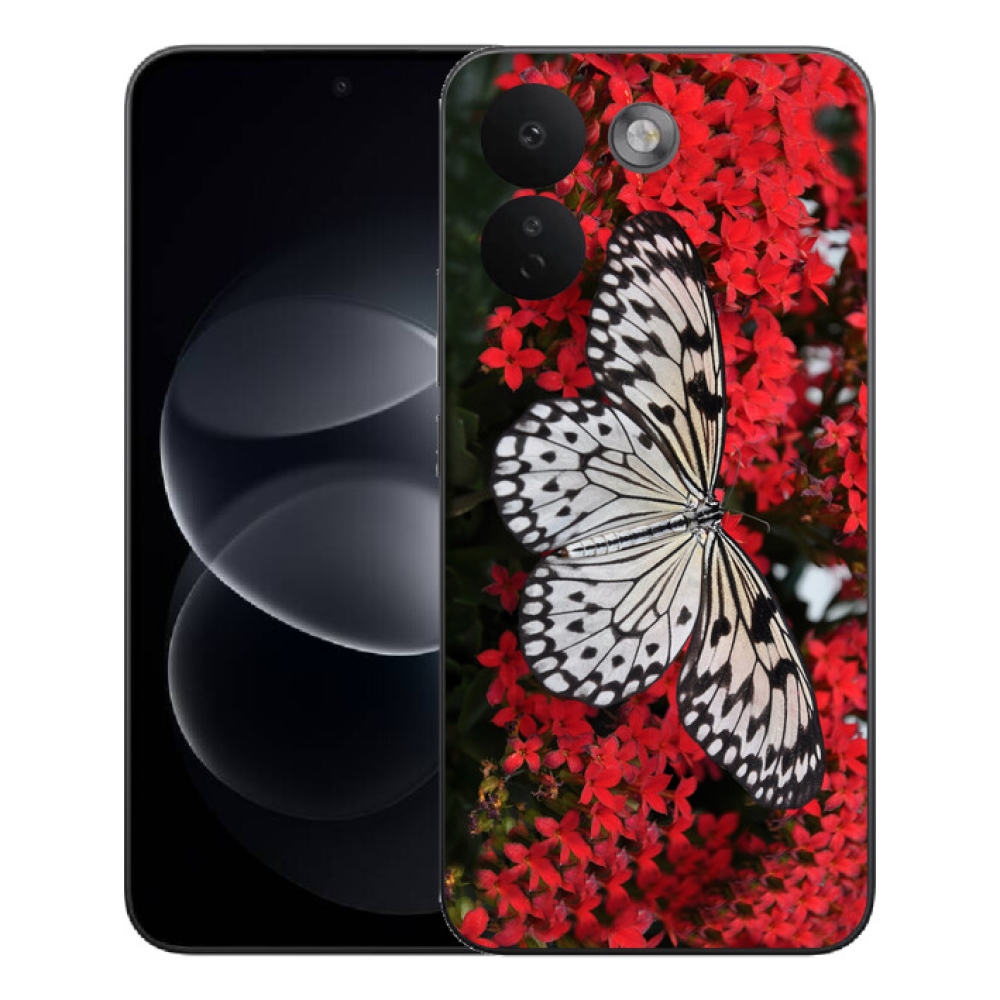 Gelový kryt mmCase na Xiaomi Redmi Note 17 Pro Max 5G - černobílý motýl 1