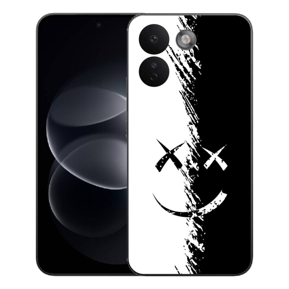 Gelový kryt mmCase na Xiaomi Redmi Note 17 Pro Max 5G - černobílý smajlík