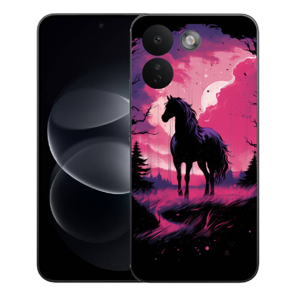 Gelový kryt mmCase na Xiaomi Redmi Note 17 Pro Max 5G - černý kreslený kůň 1