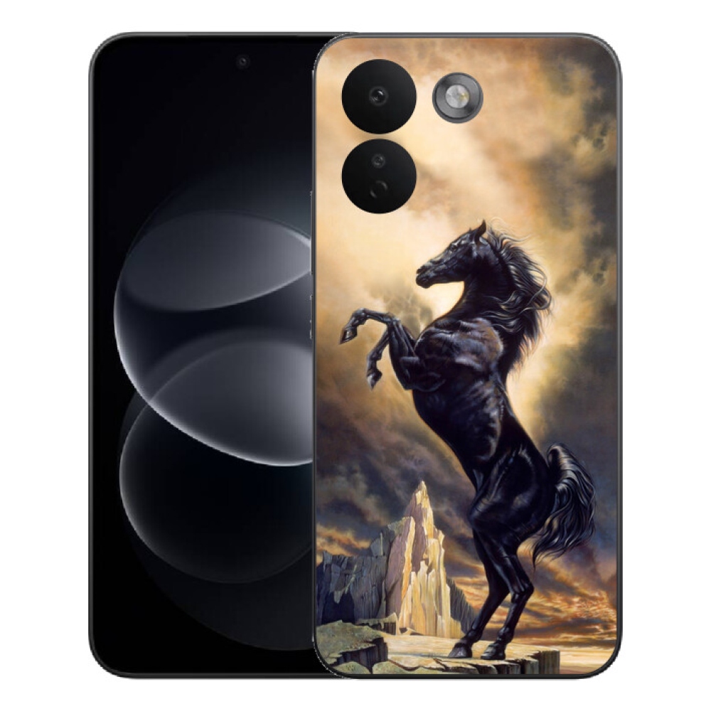 Gelový kryt mmCase na Xiaomi Redmi Note 17 Pro Max 5G - černý kreslený kůň