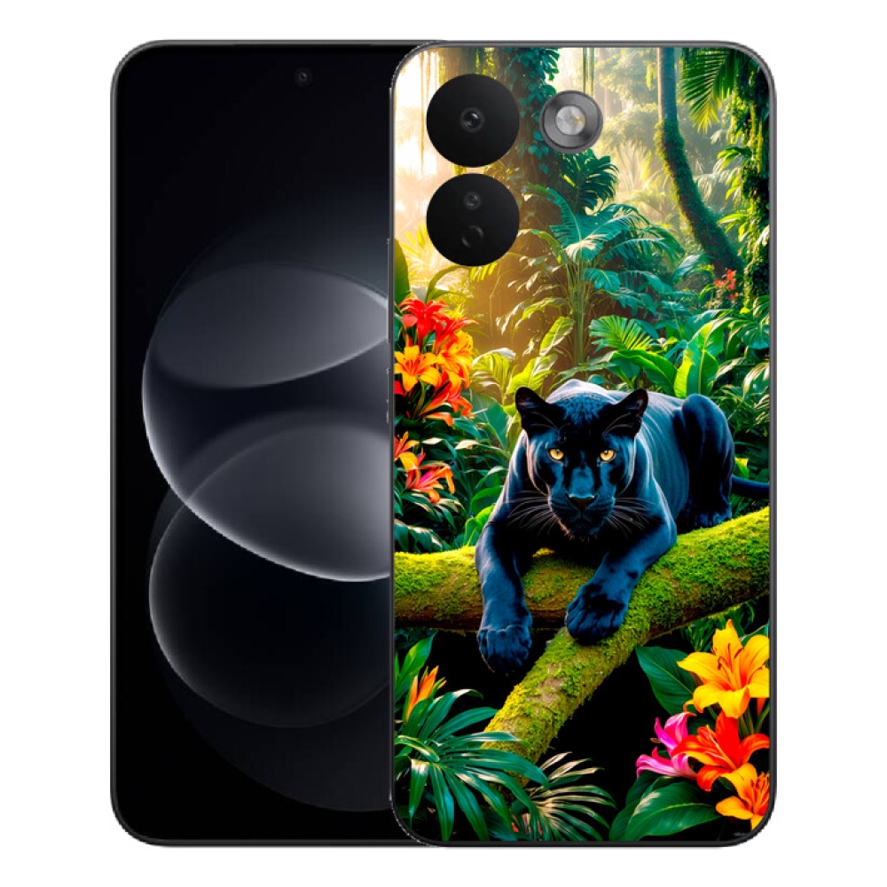 Gelový kryt mmCase na Xiaomi Redmi Note 17 Pro Max 5G - černý panter v džungli