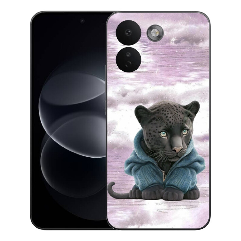 Gelový kryt mmCase na Xiaomi Redmi Note 17 Pro Max 5G - černý panter ve svetru