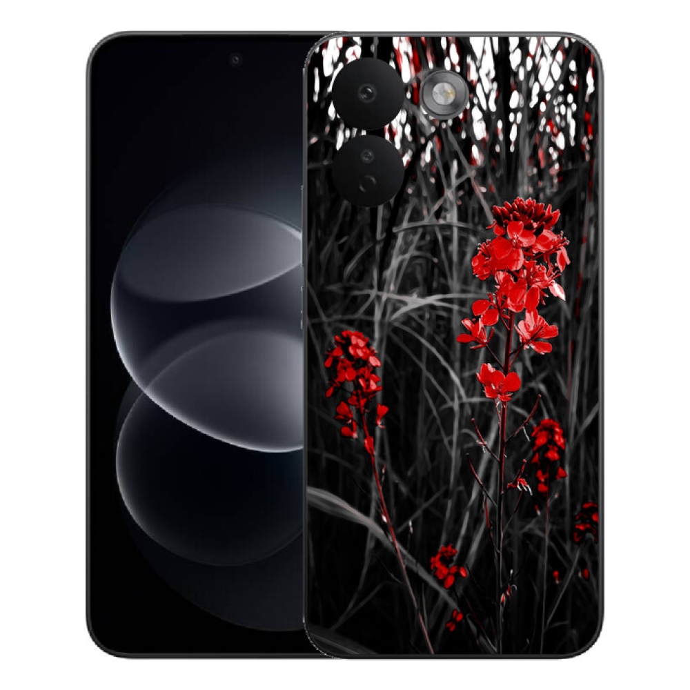 Gelový kryt mmCase na Xiaomi Redmi Note 17 Pro Max 5G - červená rostlina